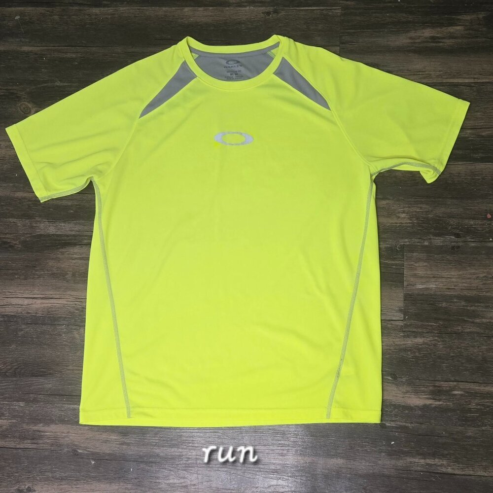 Oakley Pursuit RC Hydrolix Short Sleeve Neon Yellow Running Tee Size M